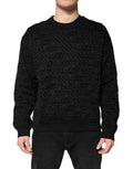 Dolce & Gabbana Schwarzer Rundhals-Sweatshirtpullover mit Monogramm