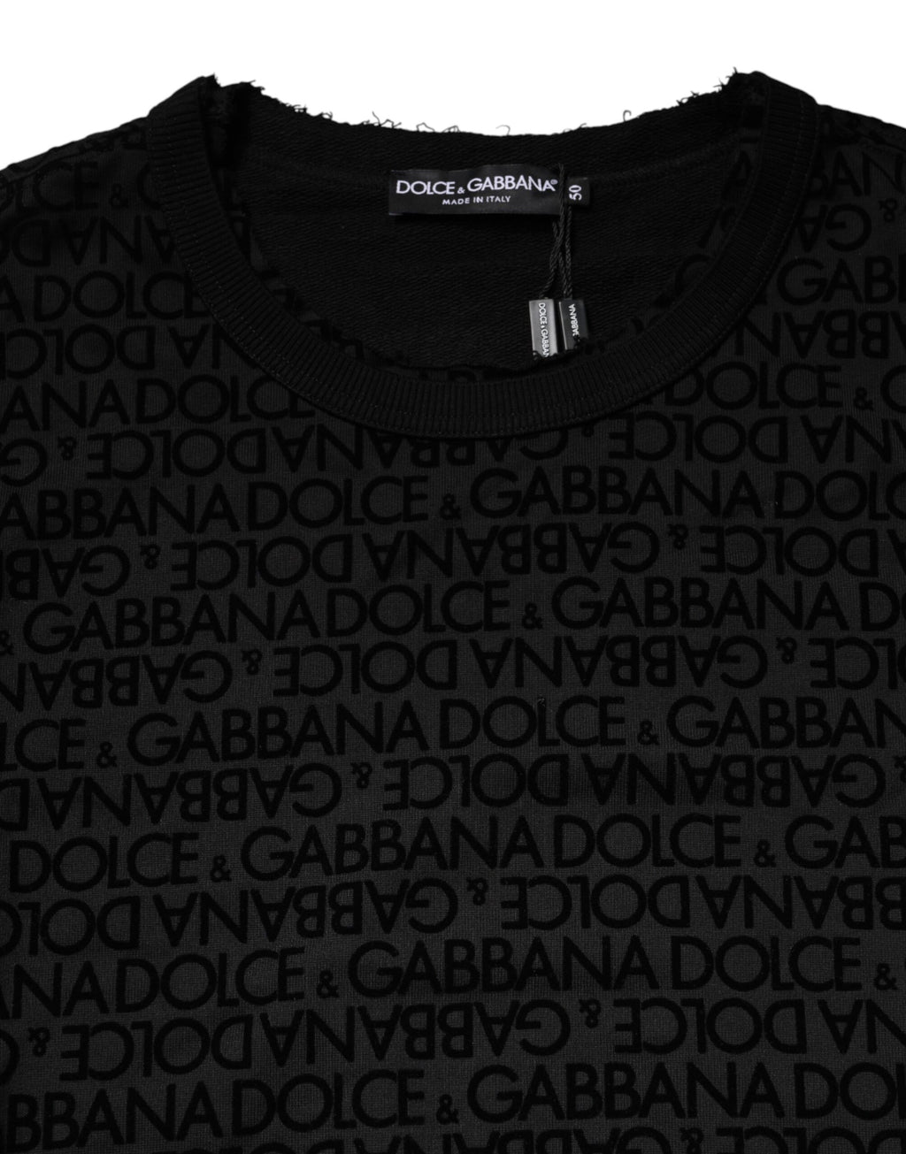Dolce & Gabbana Schwarzer Rundhals-Sweatshirtpullover mit Monogramm