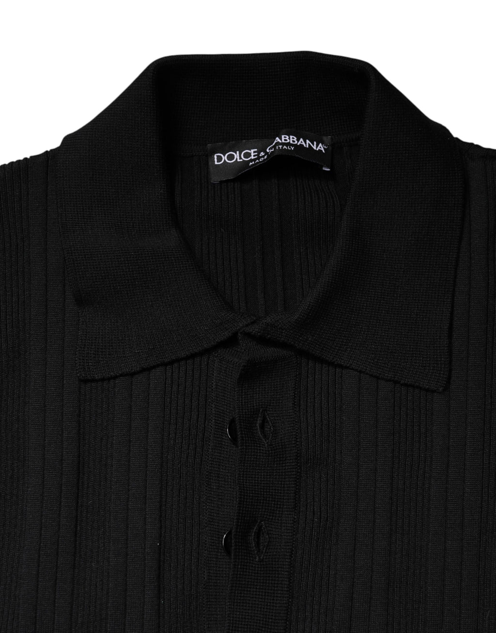 Dolce & Gabbana Men's Black Long-Sleeved Jumper with Crest Detail