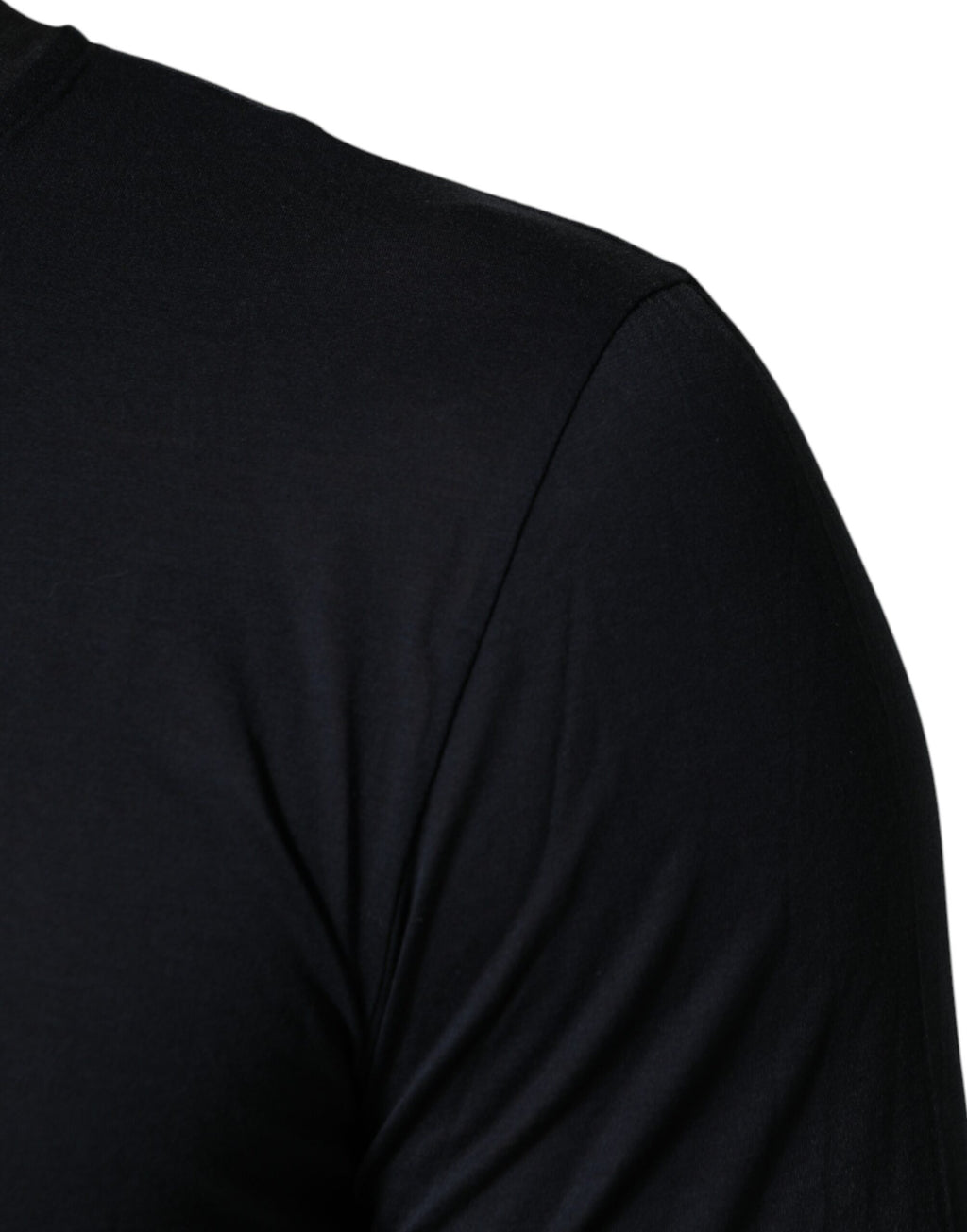 Dolce & Gabbana Dark Blue Cotton Henley Long-Sleeve Shirt