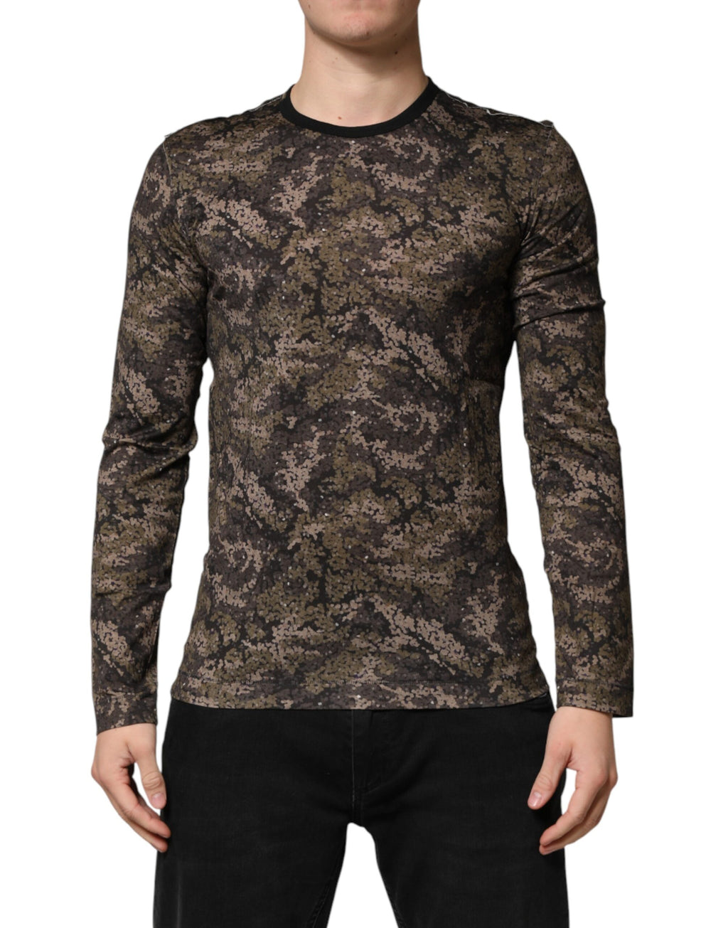 Dolce & Gabbana Multicolor Camouflage Long-sleeved T-shirt