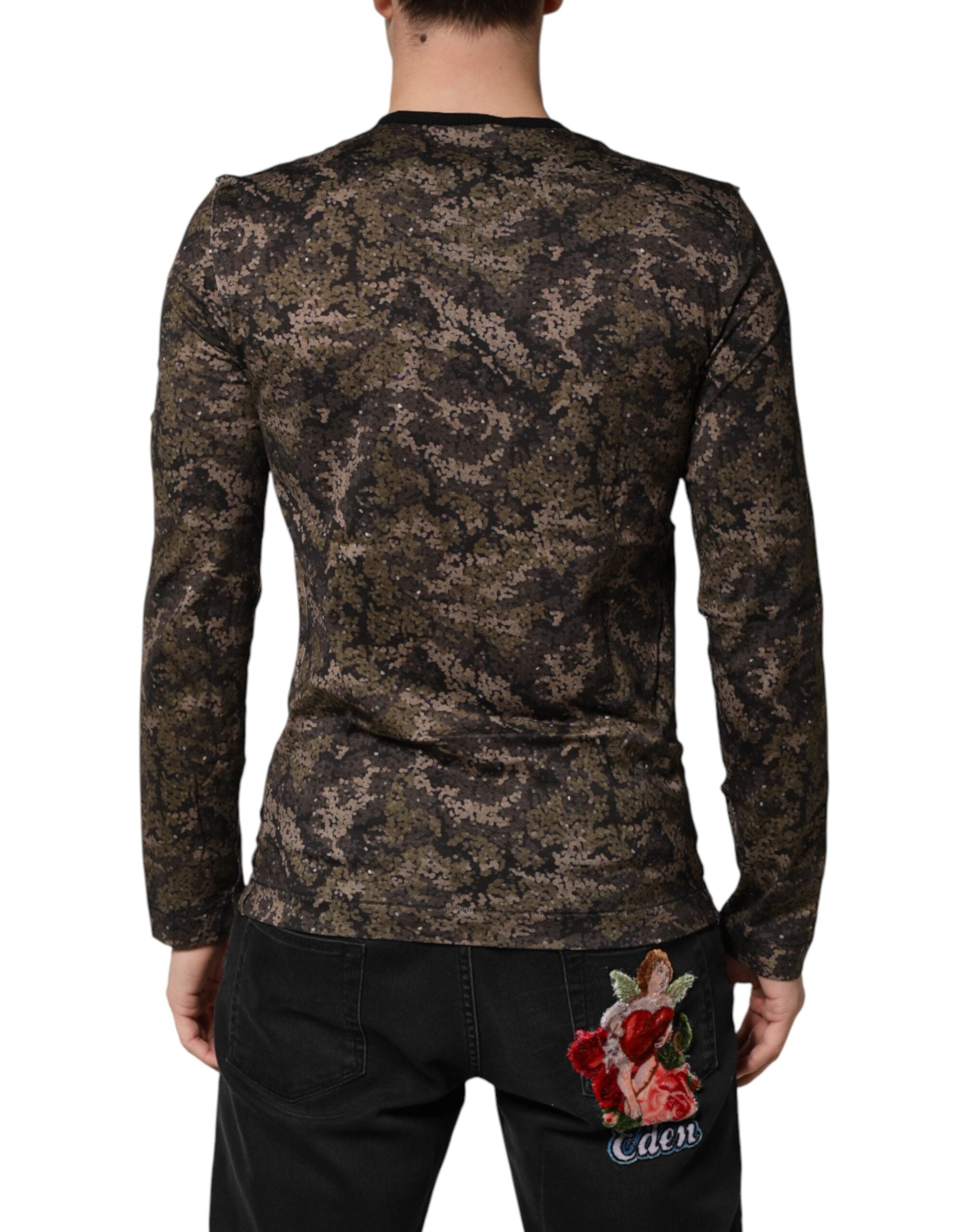 Dolce & Gabbana Multicolor Camouflage Long-sleeved T-shirt