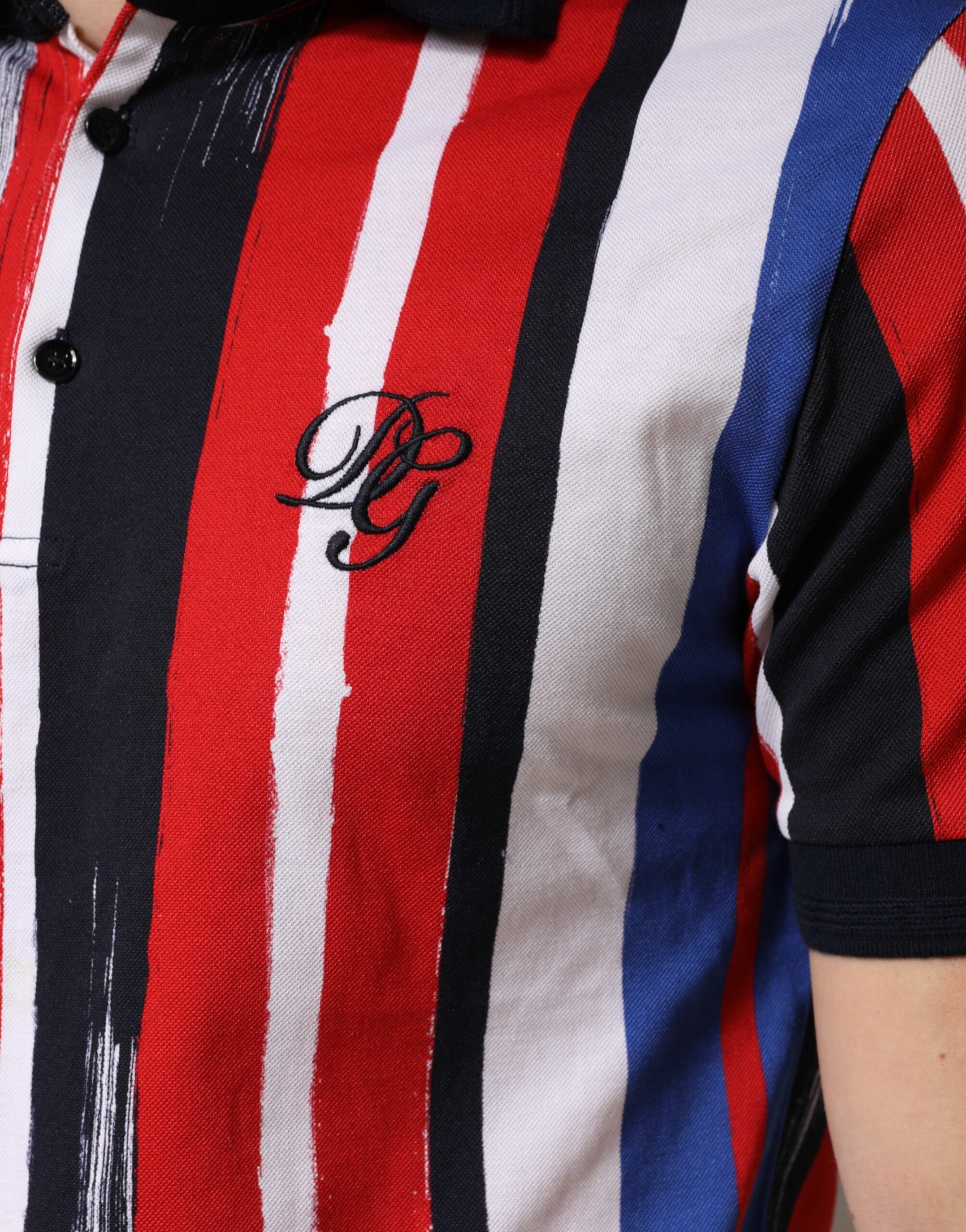 Dolce & Gabbana Men's Multicolor Striped Cotton Polo Shirt
