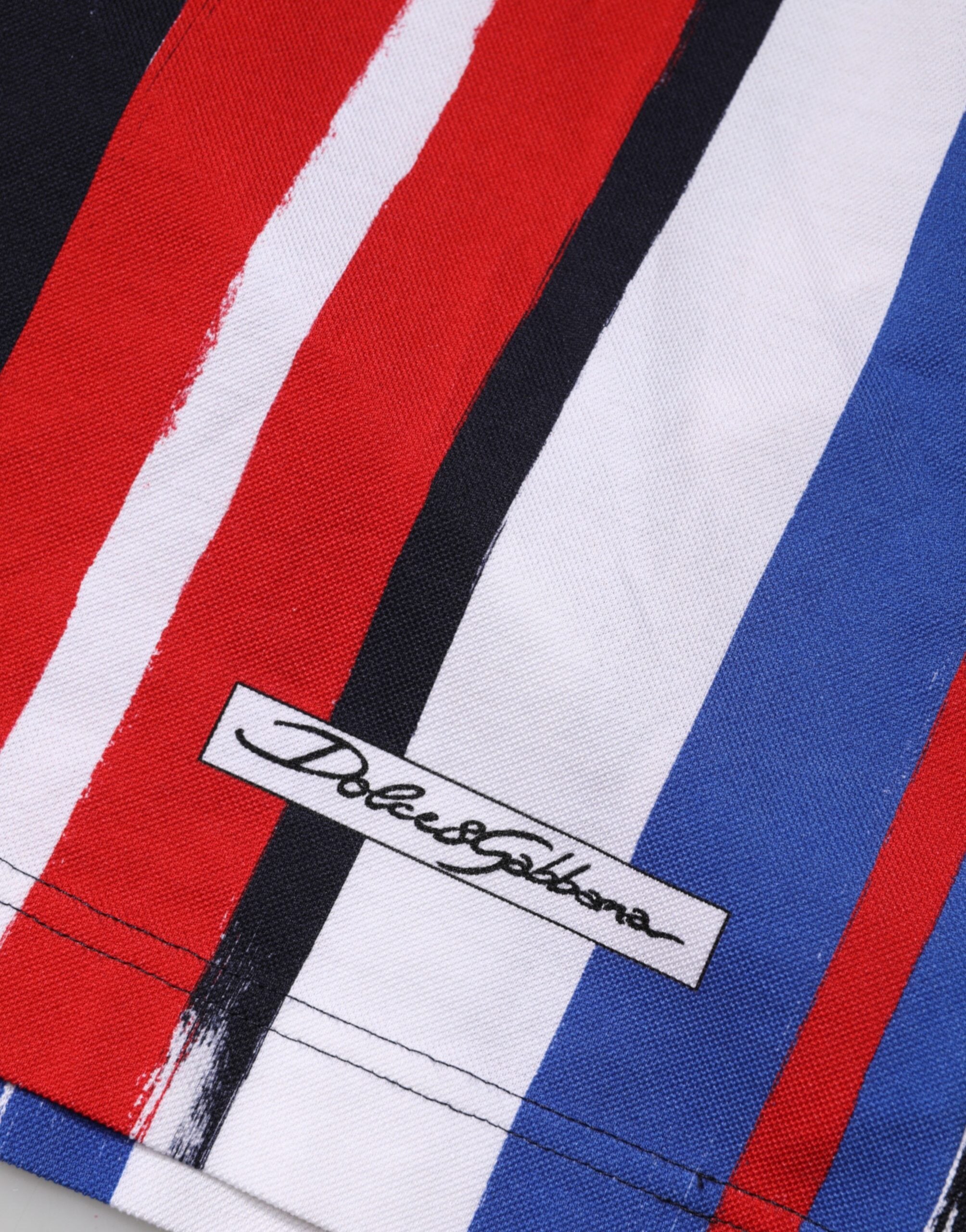 Dolce & Gabbana Men's Multicolor Striped Cotton Polo Shirt