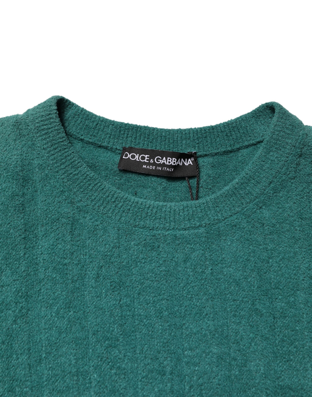 Dolce & Gabbana Dunkelgrünes Herren-T-Shirt mit Rundhalsausschnitt aus Baumwollmischung