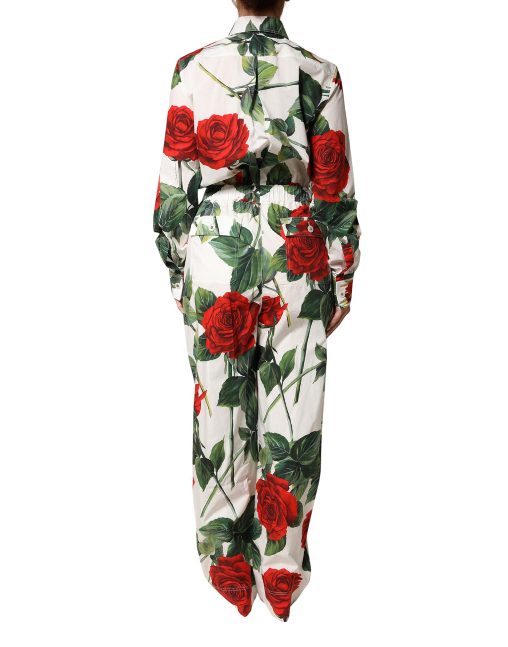 Dolce & Gabbana Jumpsuit-Kleid aus Baumwolle mit weißem Blumenprint