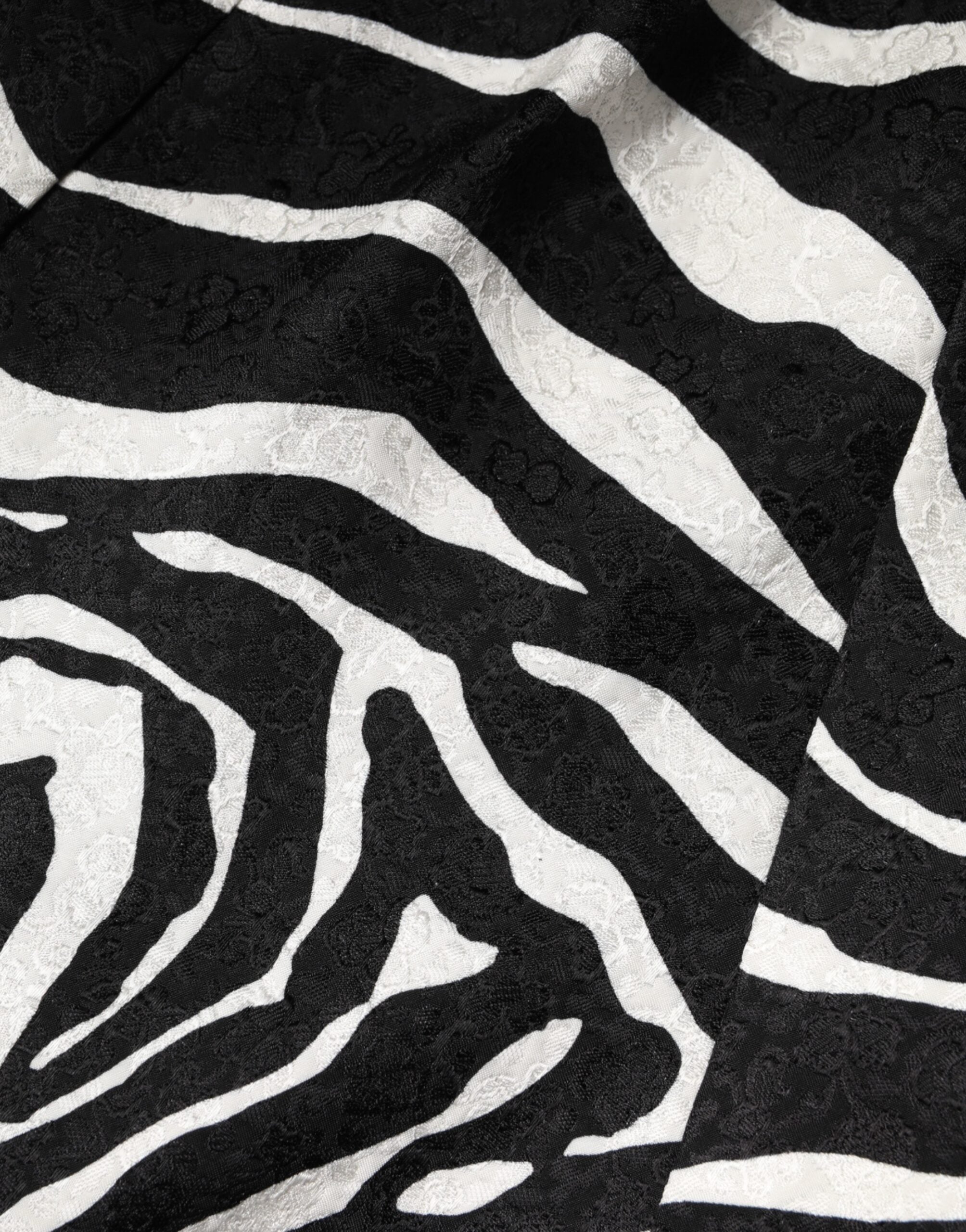 Dolce & Gabbana Sleeveless A-Line Dress in Black and White Zebra Print