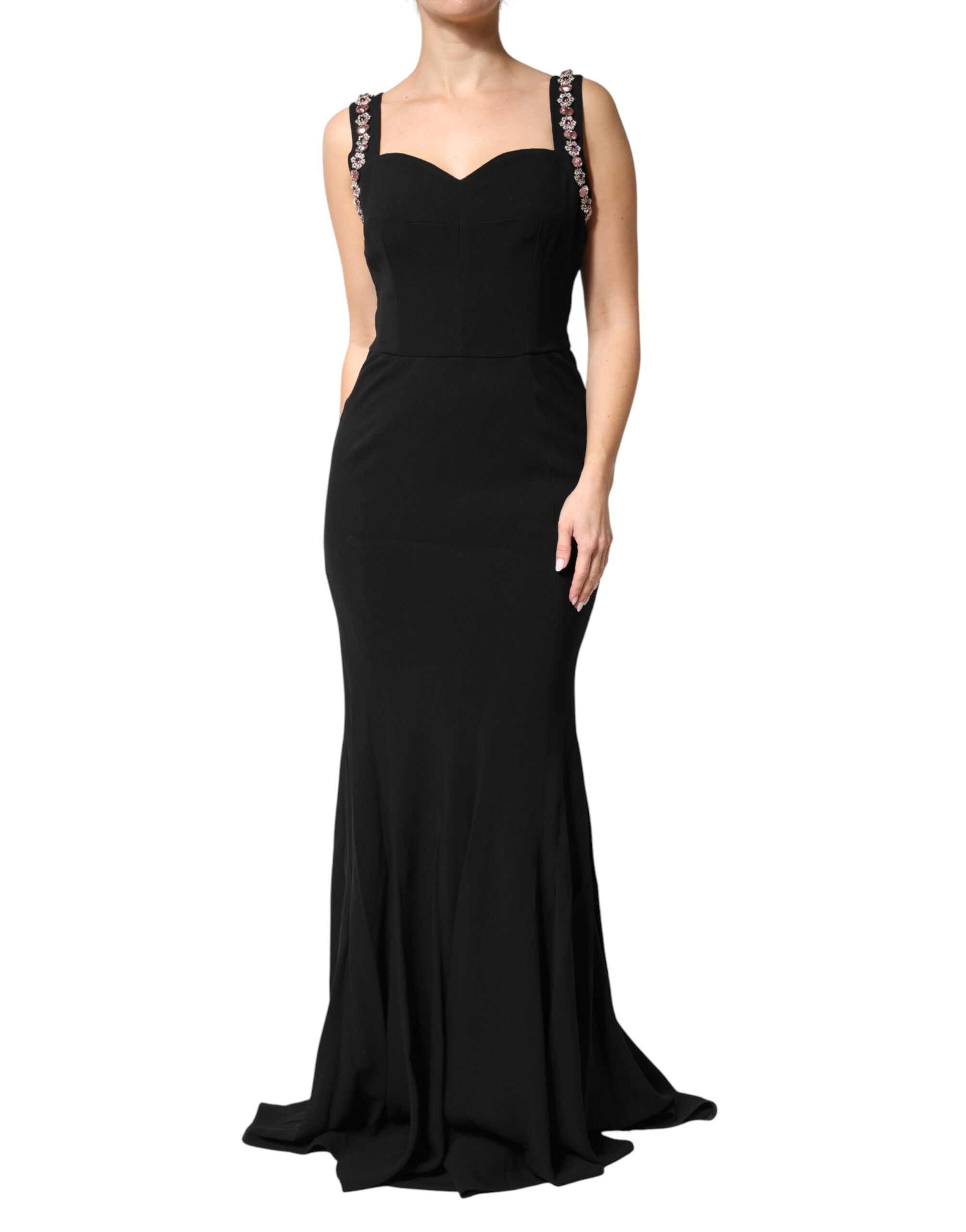 Dolce & Gabbana Embellished Black Bodycon Evening Dress