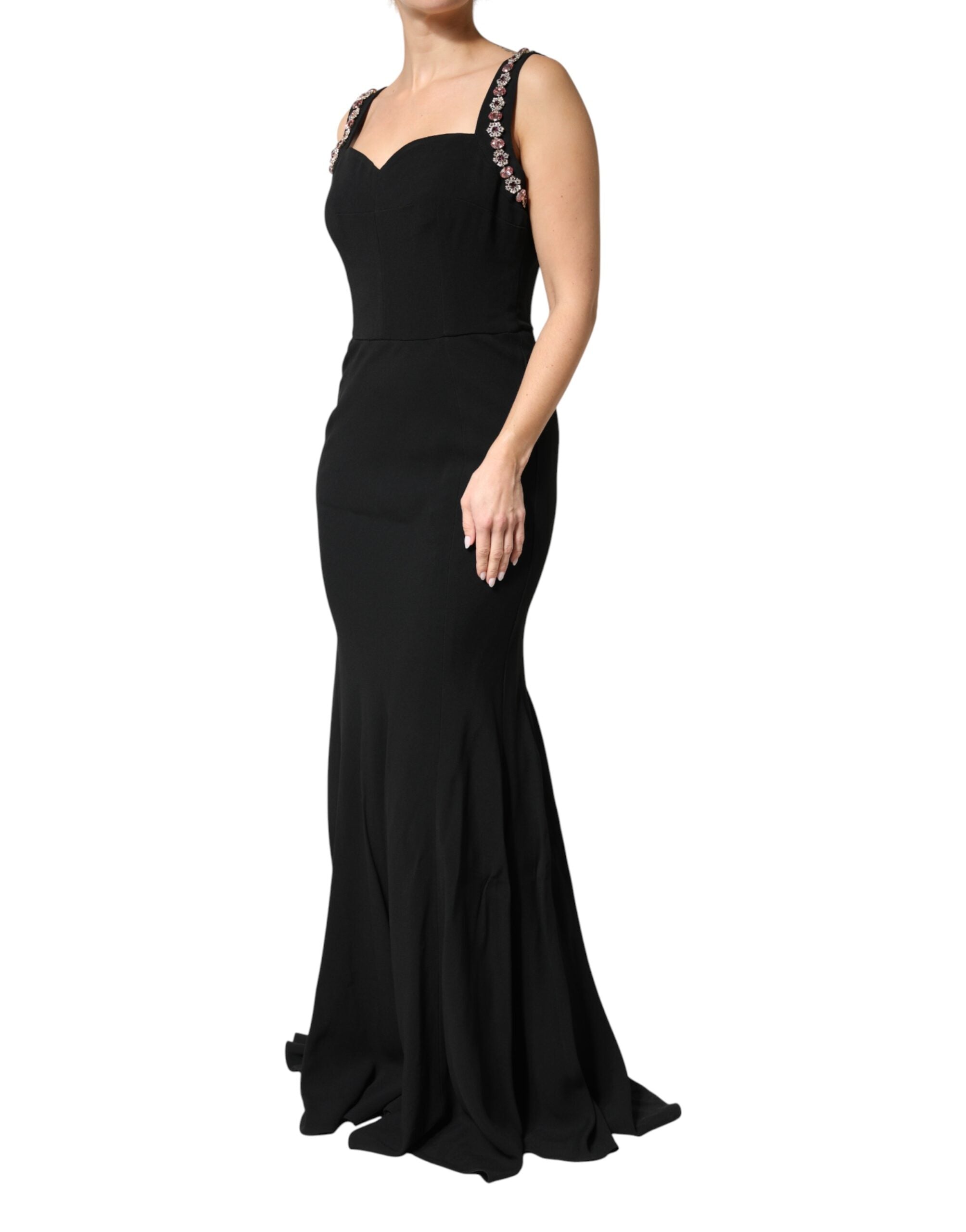 Dolce & Gabbana Embellished Black Bodycon Evening Dress
