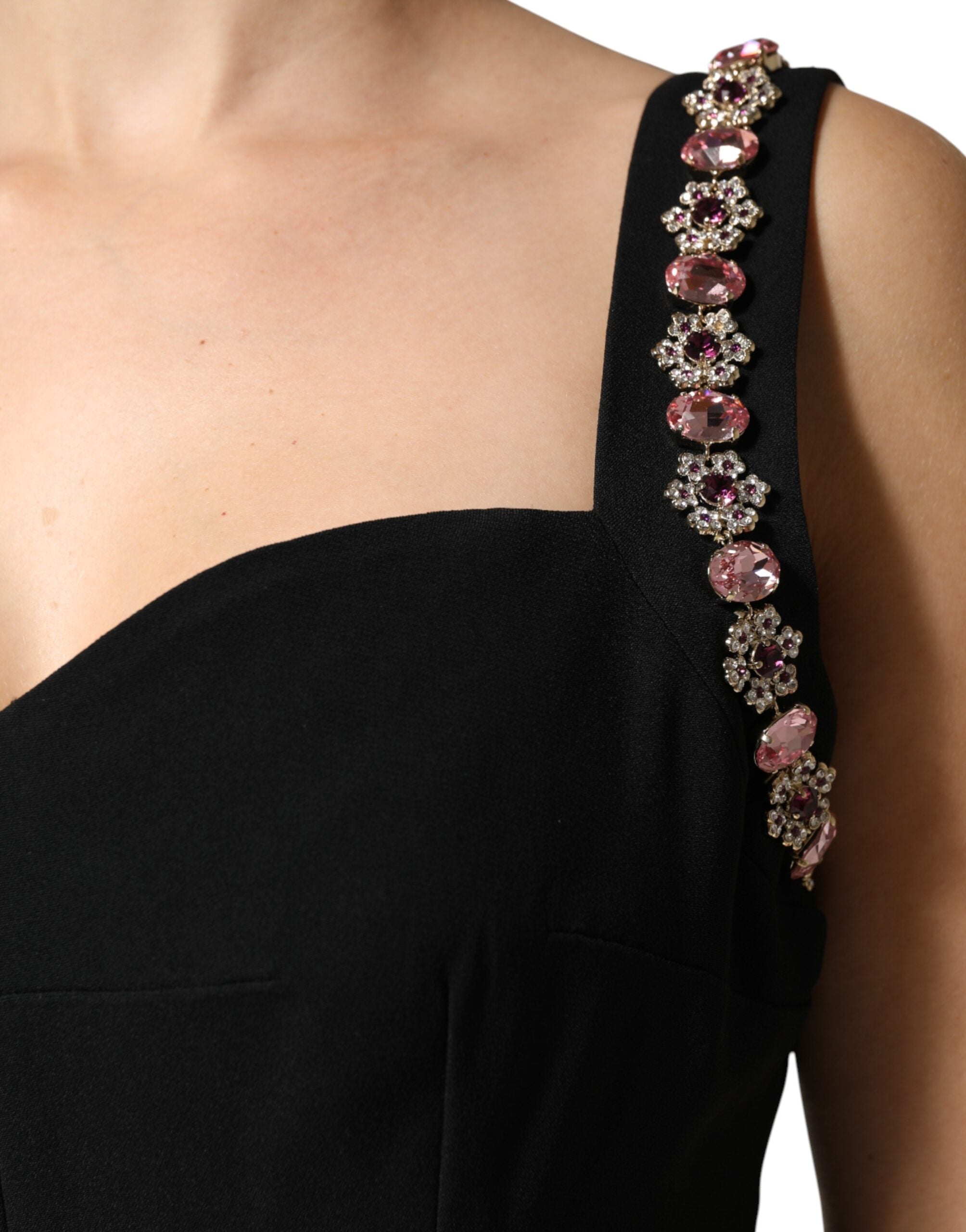 Dolce & Gabbana Embellished Black Bodycon Evening Dress