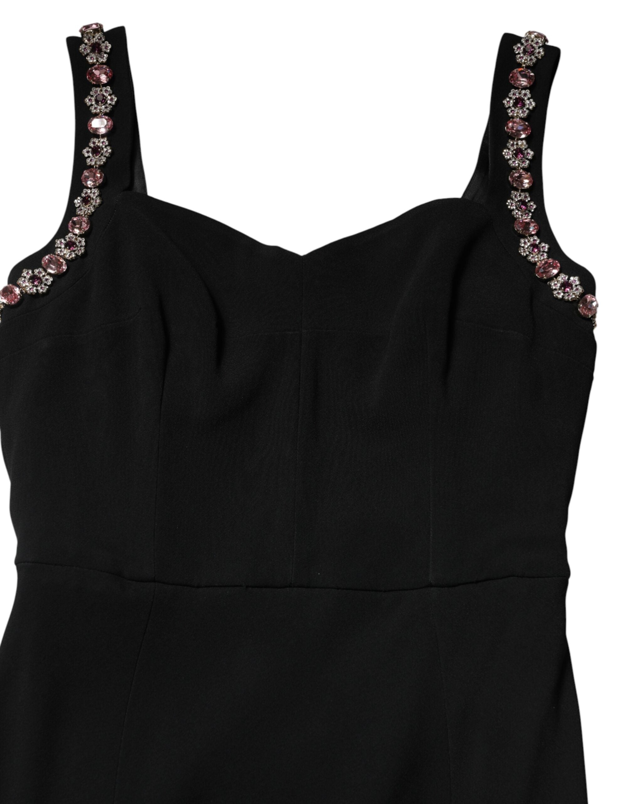 Dolce & Gabbana Embellished Black Bodycon Evening Dress