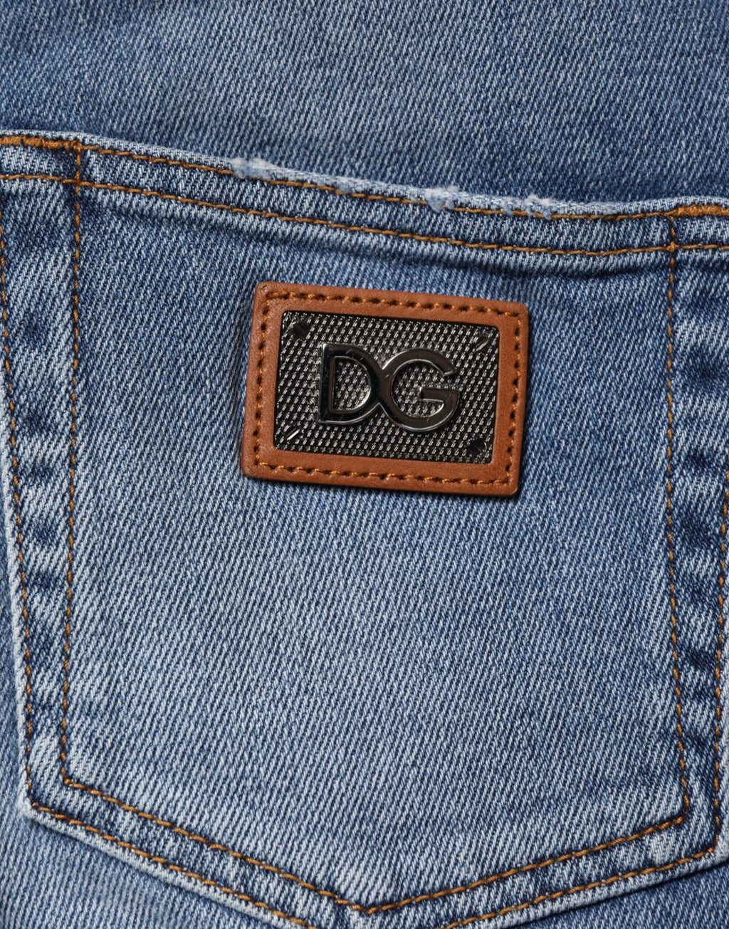Dolce & Gabbana Blaue Skinny Jeans aus gewaschener Baumwolle