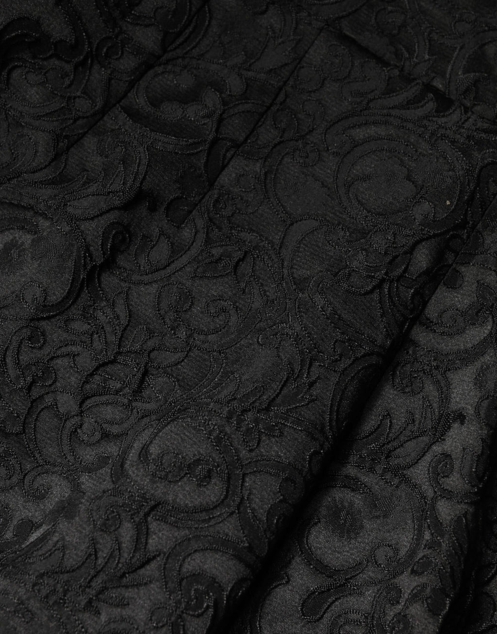 Dolce & Gabbana Black High-Waisted Floral Brocade Trousers