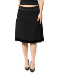 Dolce & Gabbana Schwarzer A-Linen-Rock in Mid-Waist-Länge bis zum Knie
