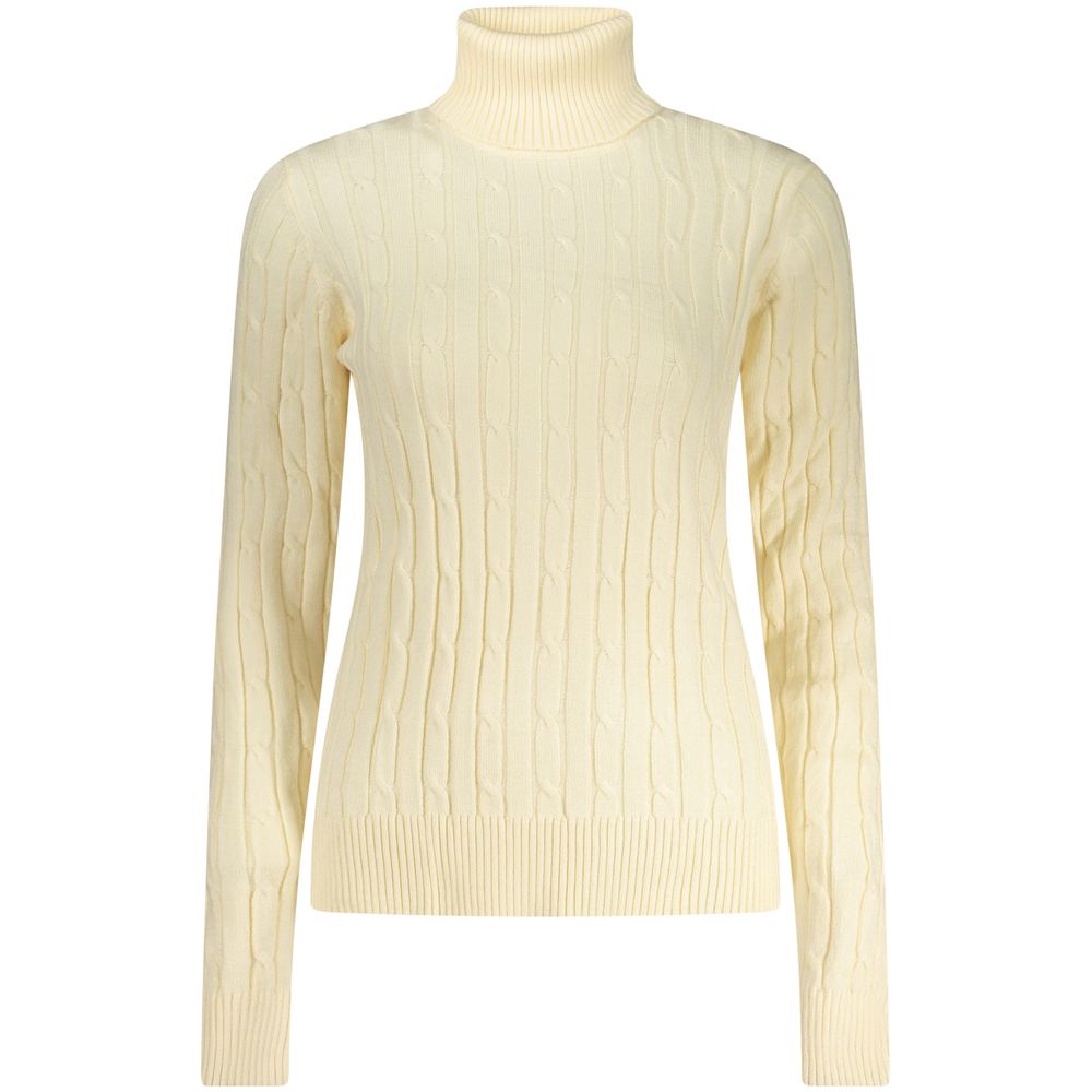 Norway 1963 Weicher Damen-Rollkragenpullover aus Viskose in Weiß
