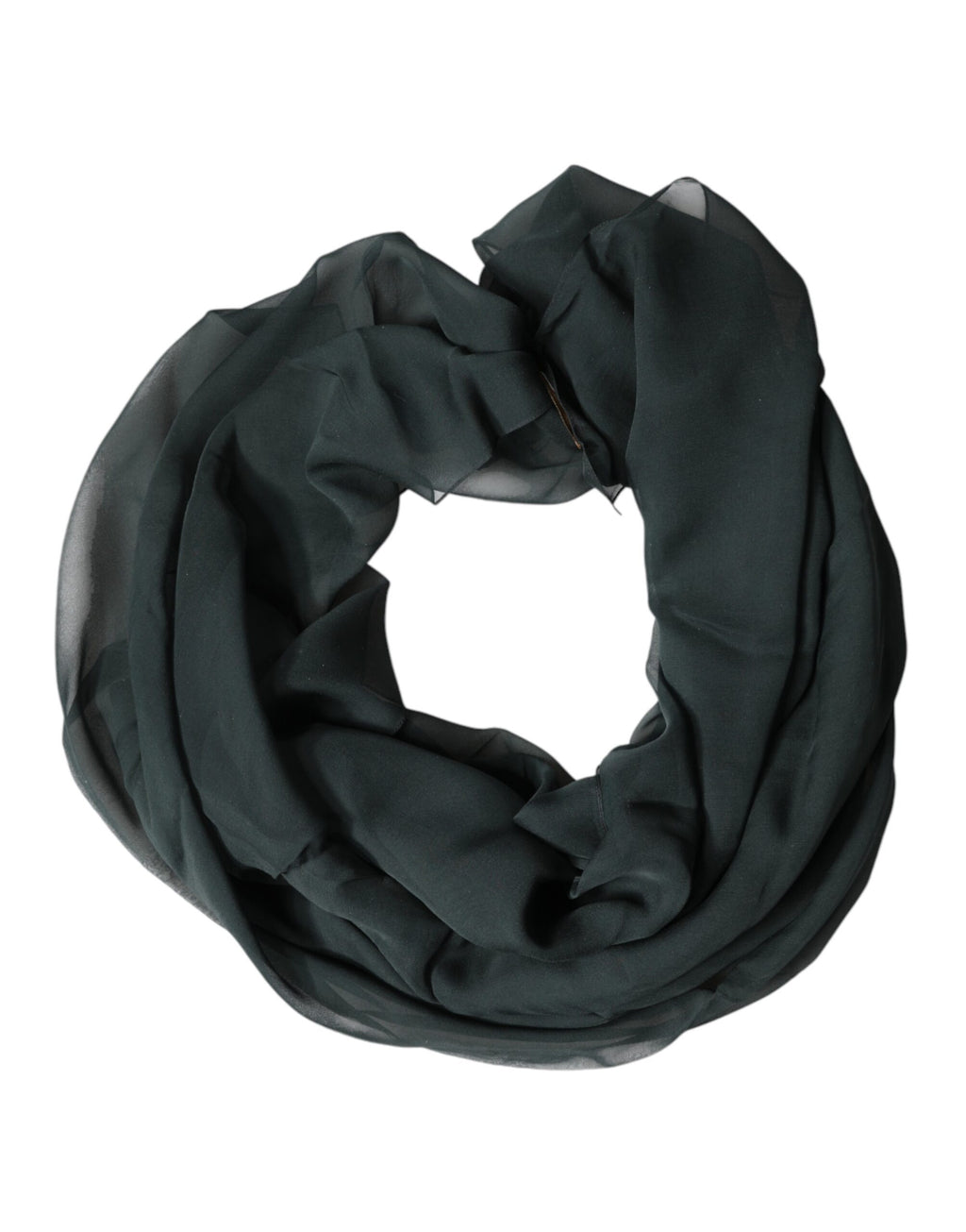 Dolce & Gabbana Dunkelgrüner Seiden-Halstuch-Foulard Schal