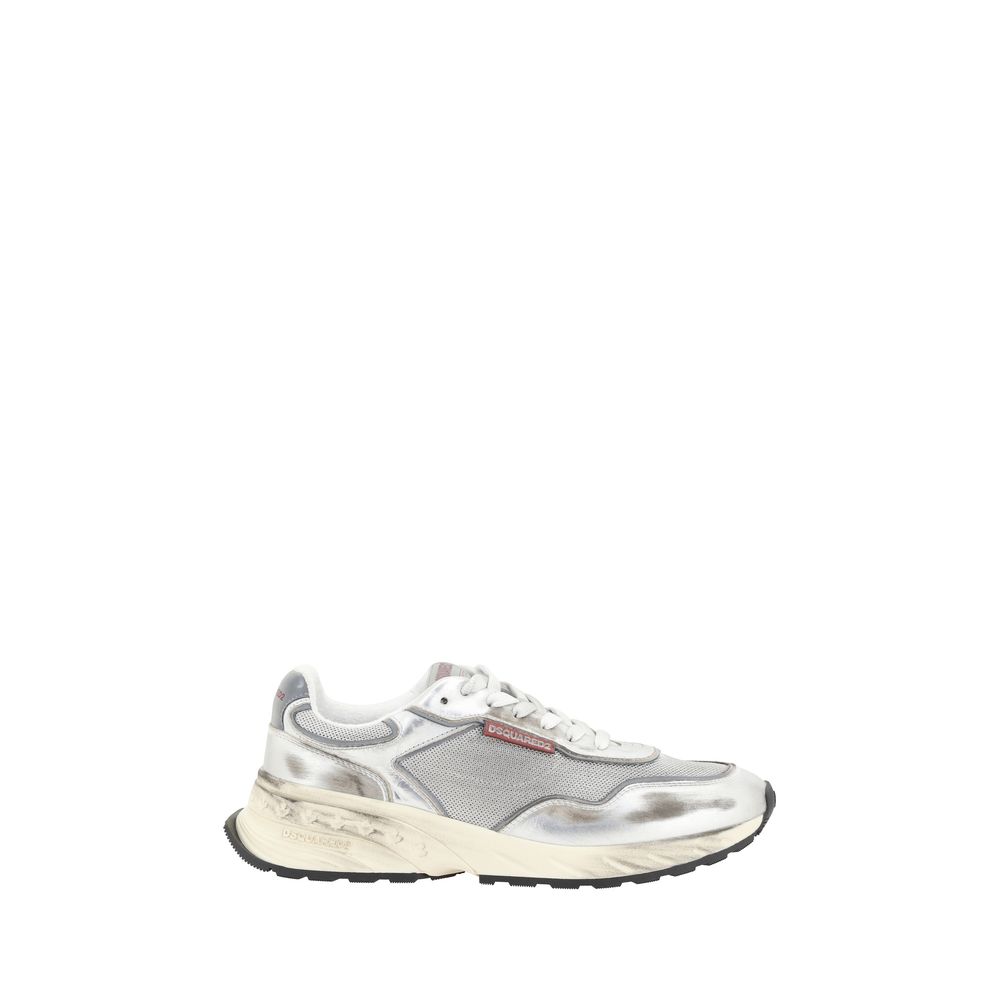 Dsquared² Weiße Bos Taurus Kalbsleder-Sneakers