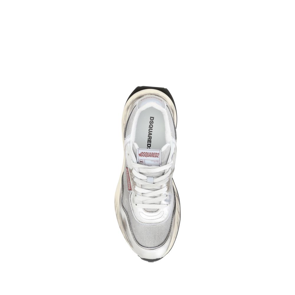 Dsquared² Weiße Bos Taurus Kalbsleder-Sneakers