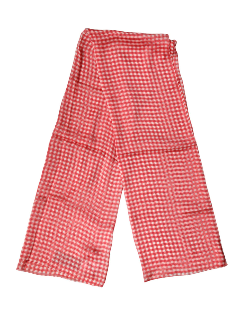 Dolce & Gabbana Red Plaid Silk Scarf
