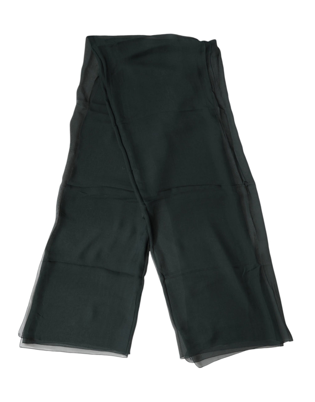 Dolce & Gabbana Dark Green Silk Scarf Shawl Neck-Scarf