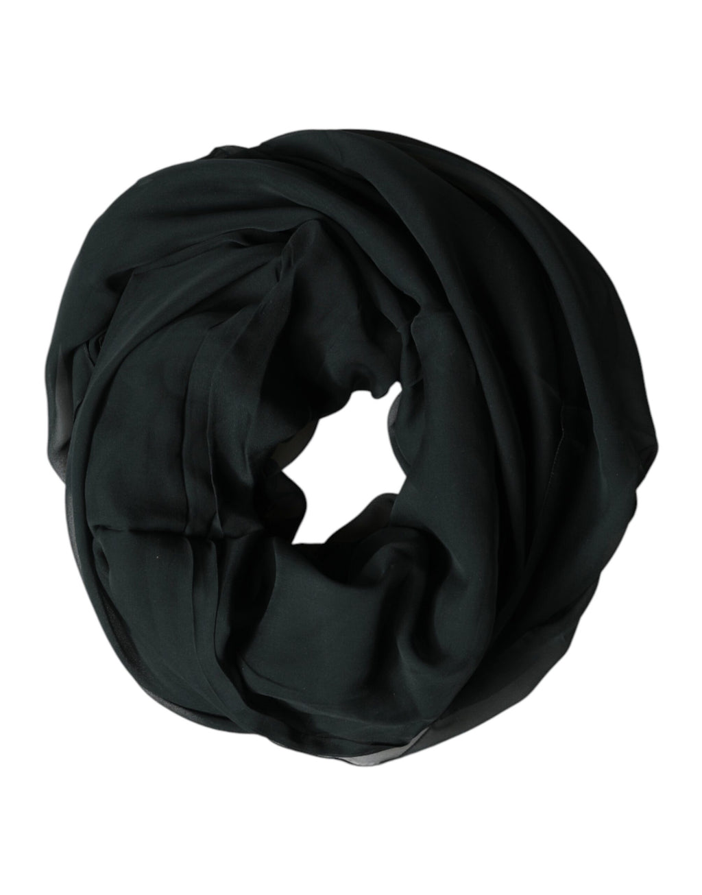 Dolce & Gabbana Dark Green Silk Scarf Shawl Neck-Scarf