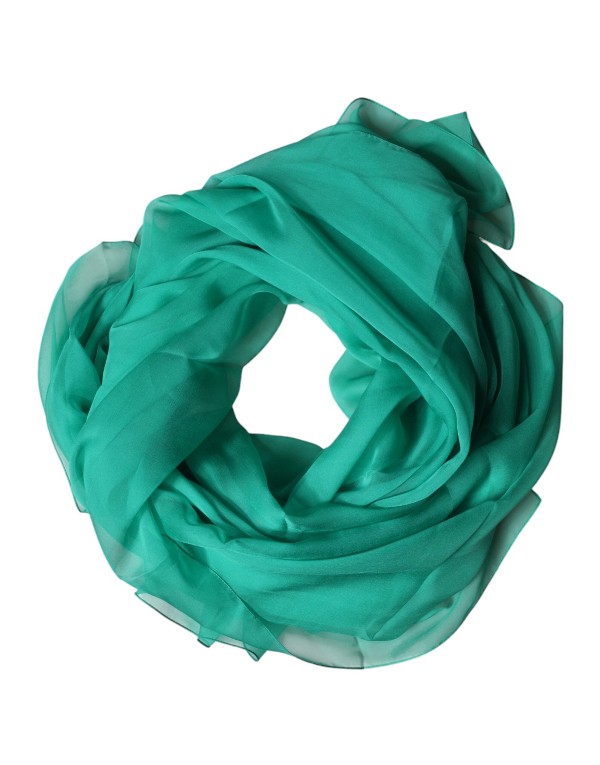 Dolce & Gabbana Green Silk Stole, Neckerchief, Scarf