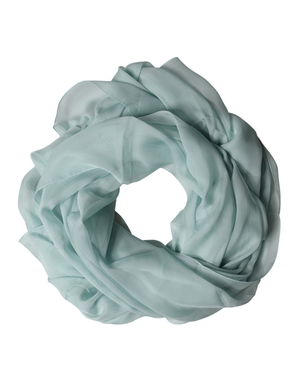 Dolce & Gabbana Light Turquoise Silk Stole Neck Scarf Shawl