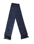 Dolce & Gabbana Navy Silk Foulard with Fringes