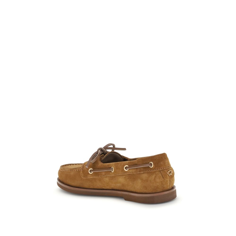 Gianvito Rossi Brown Calf Leather Bos Taurus Slipper Loafers