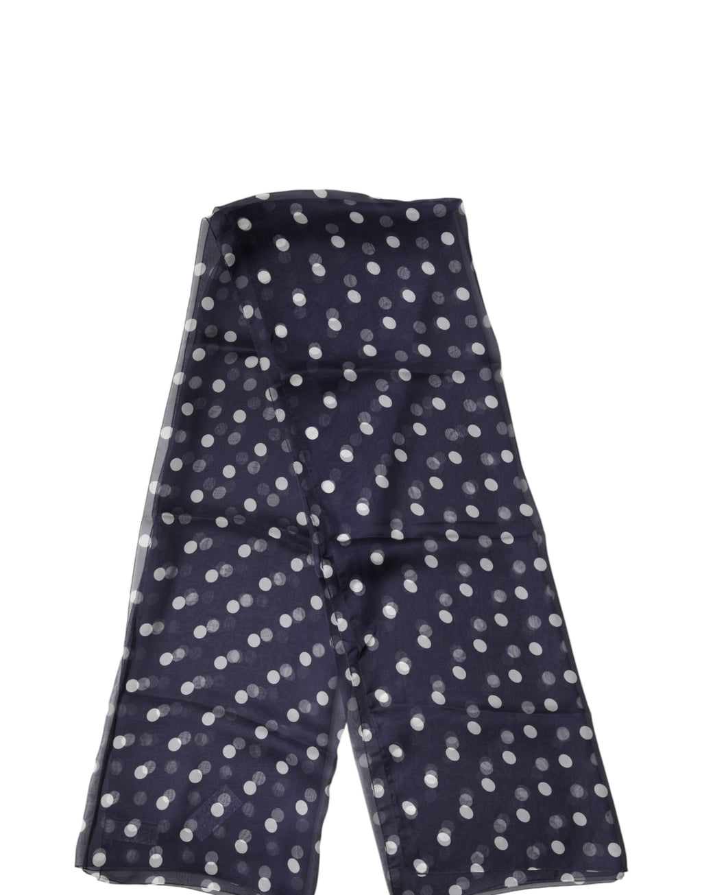 Dolce & Gabbana Blauer Seidenschal mit Polka Dots, 205cm x 132cm