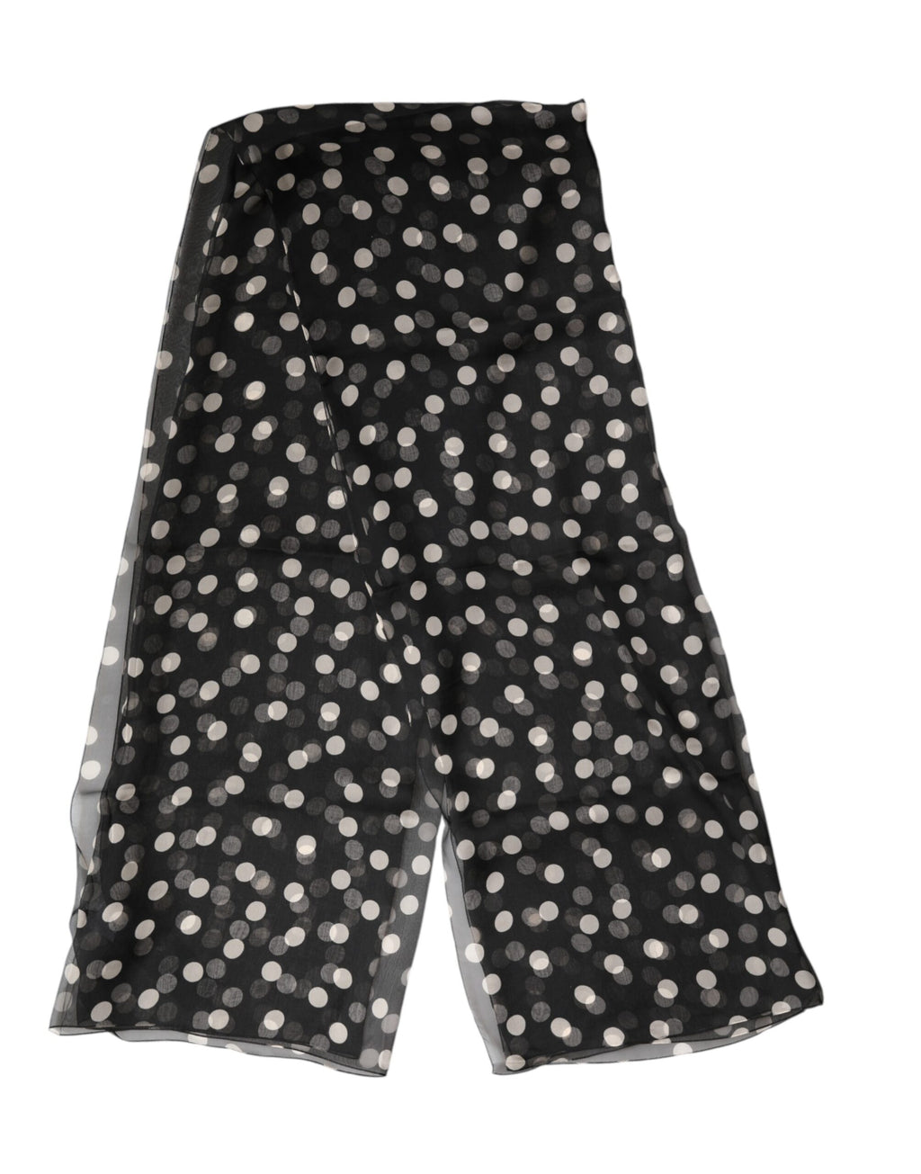 Dolce & Gabbana Black Silk Polka Dot Scarf 205cm x 137cm