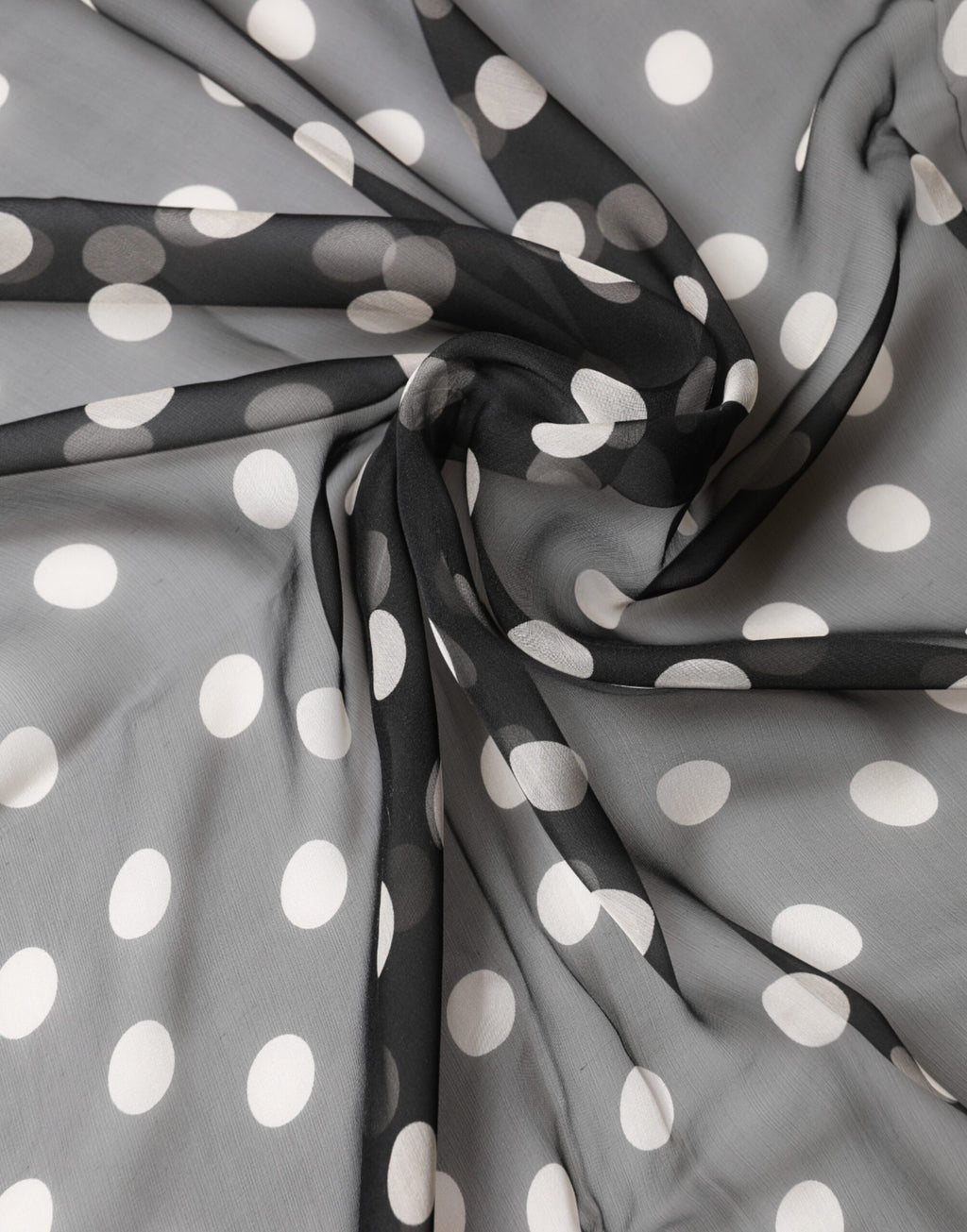 Dolce & Gabbana Black Silk Polka Dot Scarf 205cm x 137cm