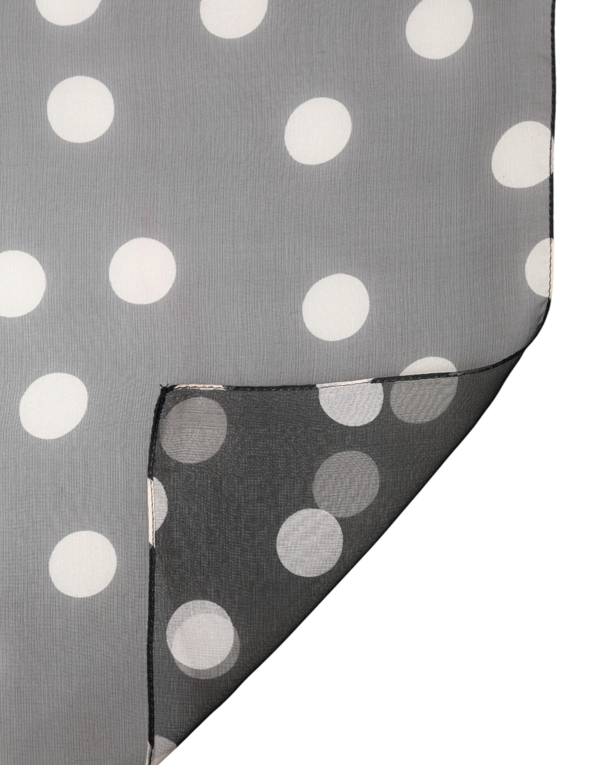Dolce & Gabbana Black Silk Polka Dot Scarf 205cm x 137cm