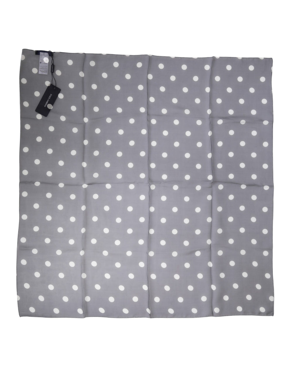 Dolce & Gabbana Blue Polka Dot Silk Scarf 91.5 cm x 89.5 cm