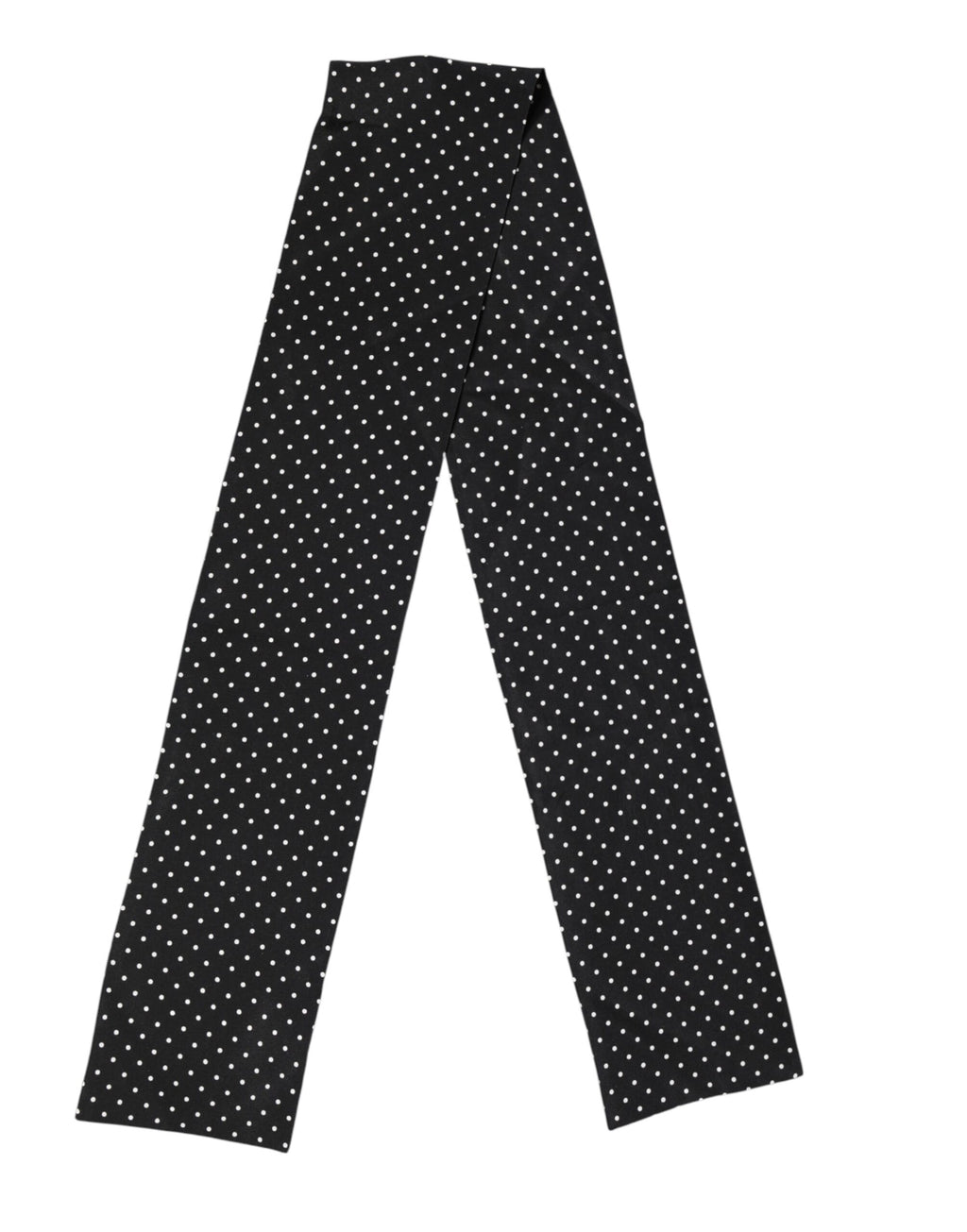 Dolce & Gabbana Black Polka Dot Neck Scarf Foulard 133.5 cm x 12.5 cm