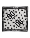 Dolce & Gabbana Weißer DG Crown Print Foulard Schal 52cm x 50,5cm