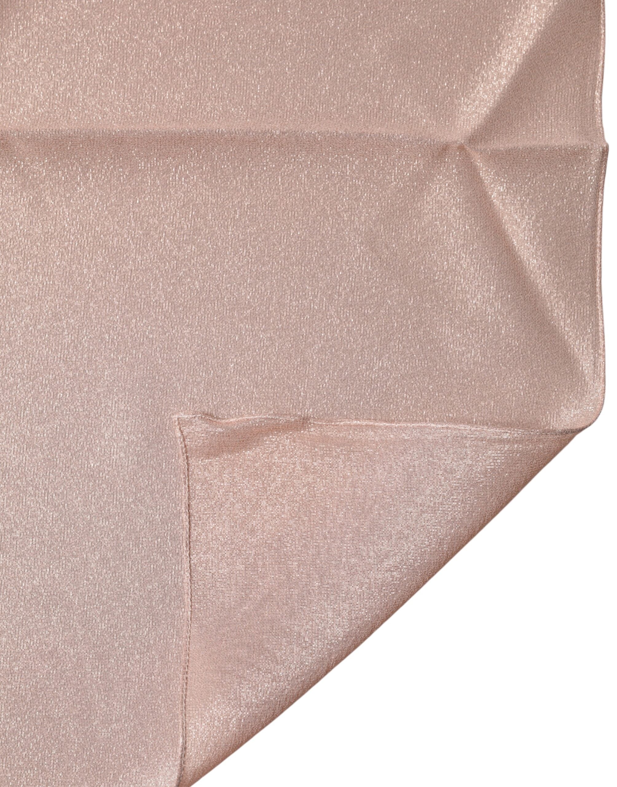 Dolce & Gabbana Light Pink Silk Blend Foulard Scarf 87.5 cm x 86.5 cm