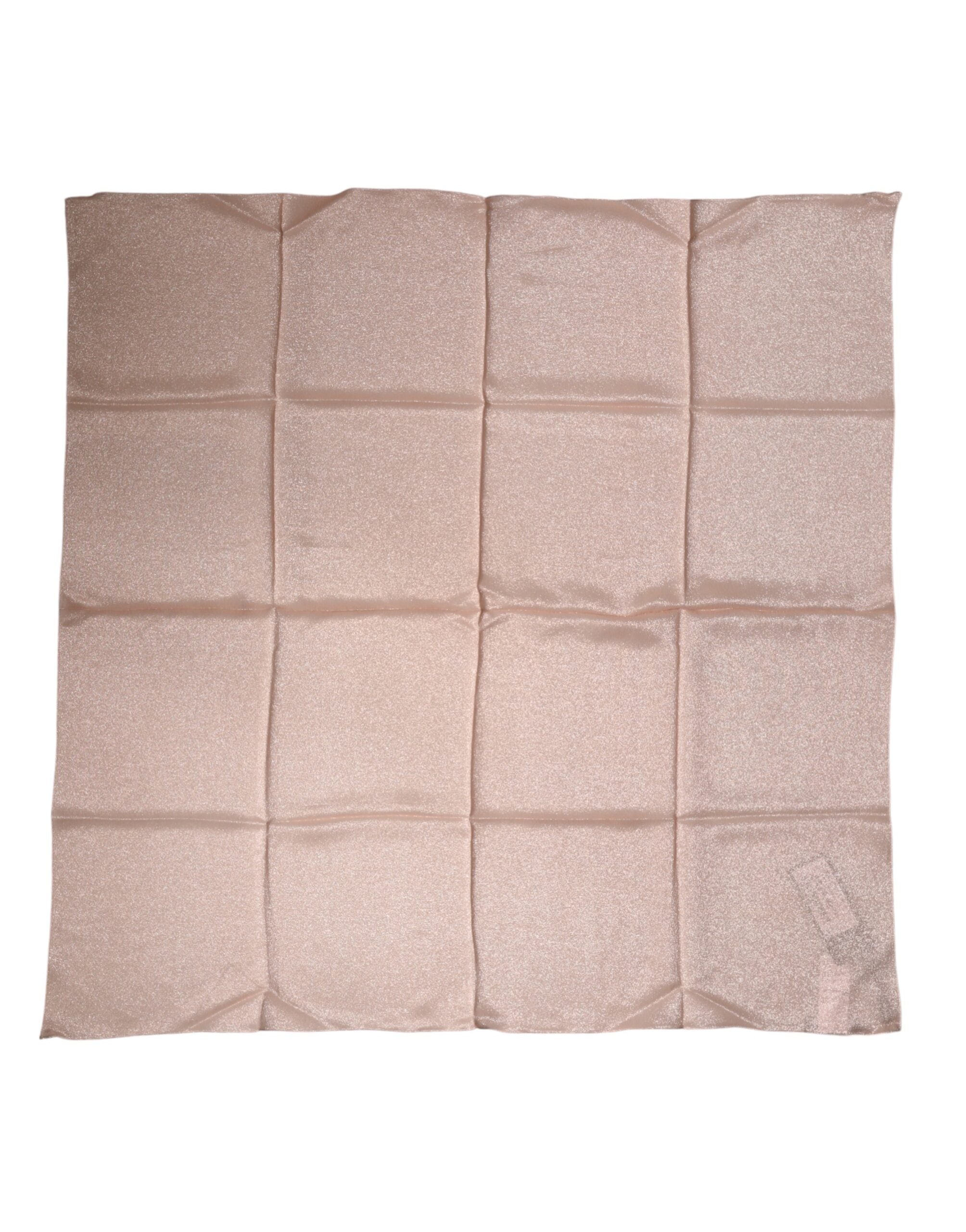 Dolce & Gabbana Light Pink Silk Blend Foulard Scarf 87.5 cm x 86.5 cm