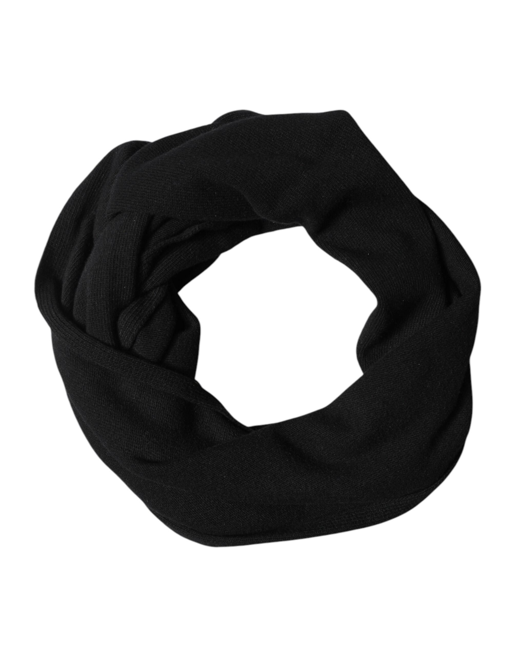 Dolce & Gabbana Men's Black Wool Knit Neck Wrap Scarf