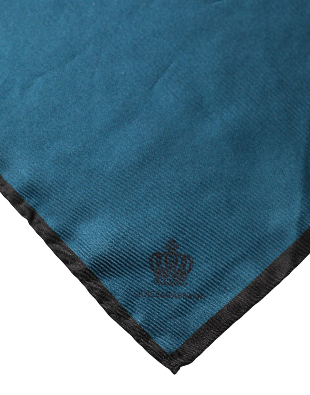 Dolce & Gabbana Blaues Seiden-Einstecktuch mit Motiv