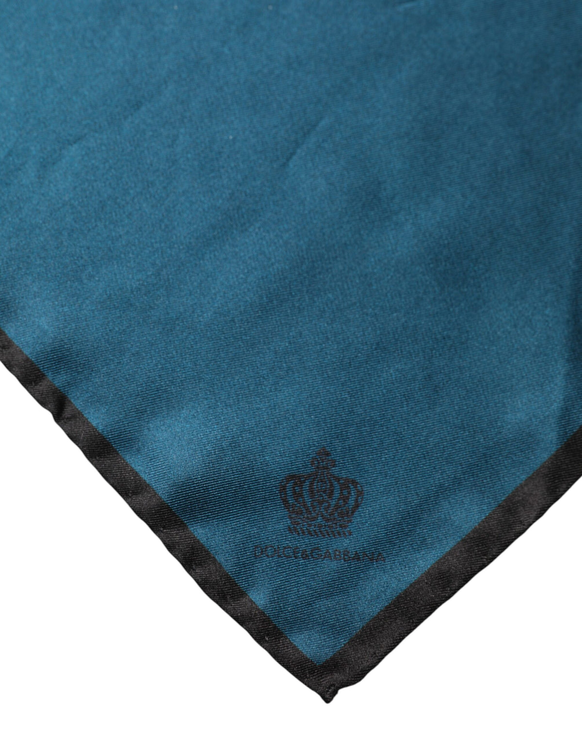 Dolce & Gabbana Blaues Seiden-Einstecktuch mit Motiv