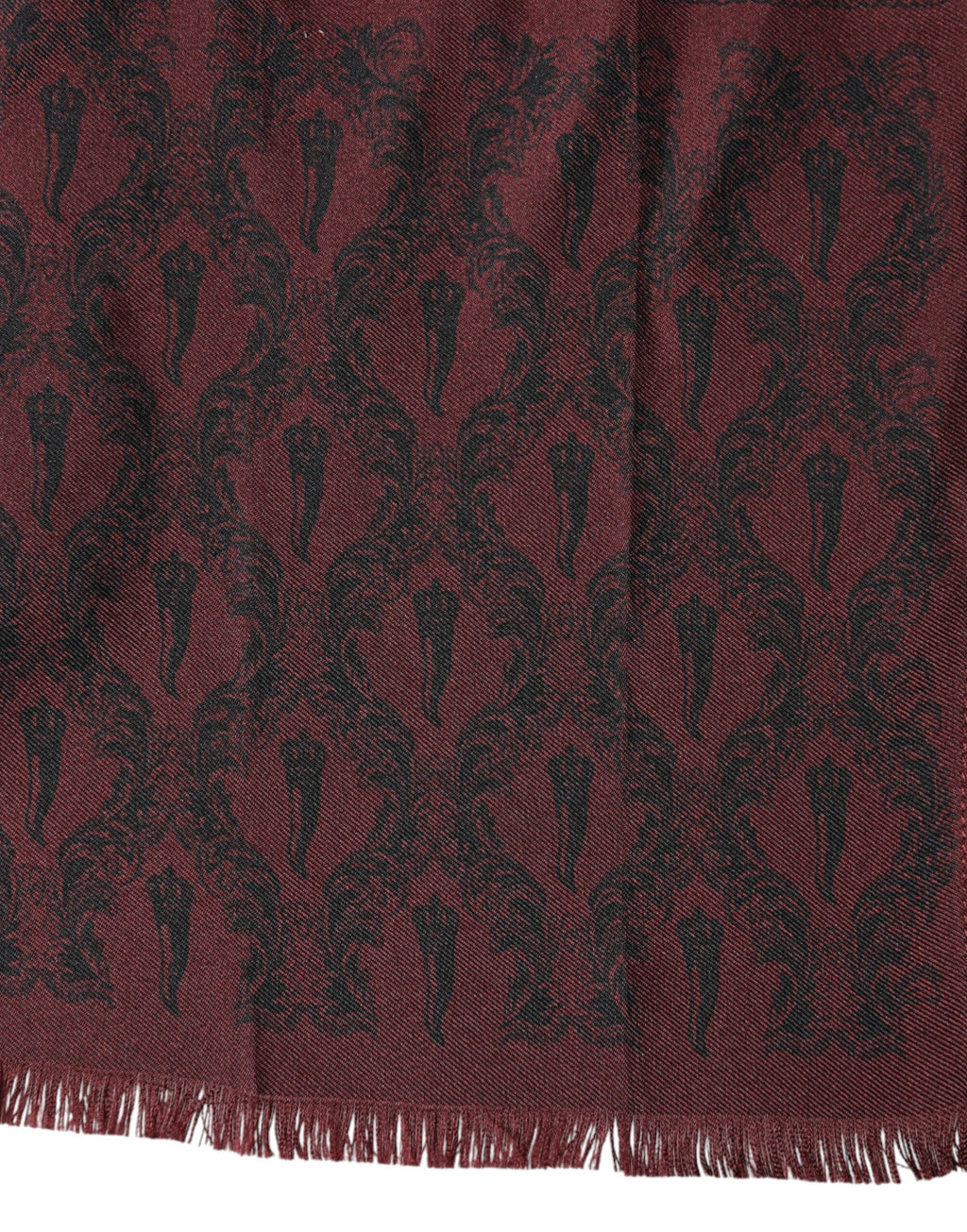 Dolce & Gabbana Maroon Patterned Silk Wrap Foulard Herren 133cm x 22cm Schal