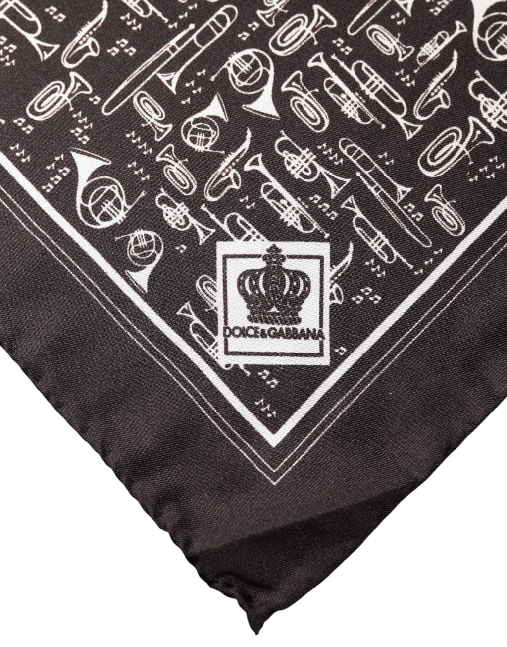 Dolce & Gabbana Braunes Jazz Club Einstecktuch Herren 32cm x 31cm Schal