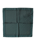 Dolce & Gabbana Dark Green Patterned Silk Scarf 32cm x 31cm