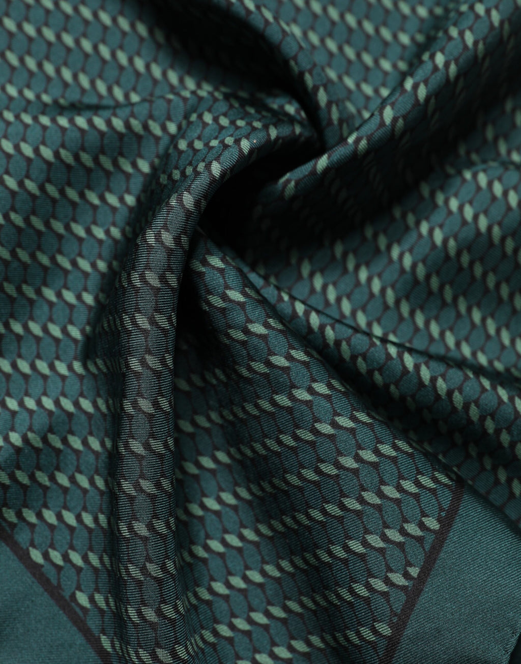 Dolce & Gabbana Dark Green Patterned Silk Scarf 32cm x 31cm