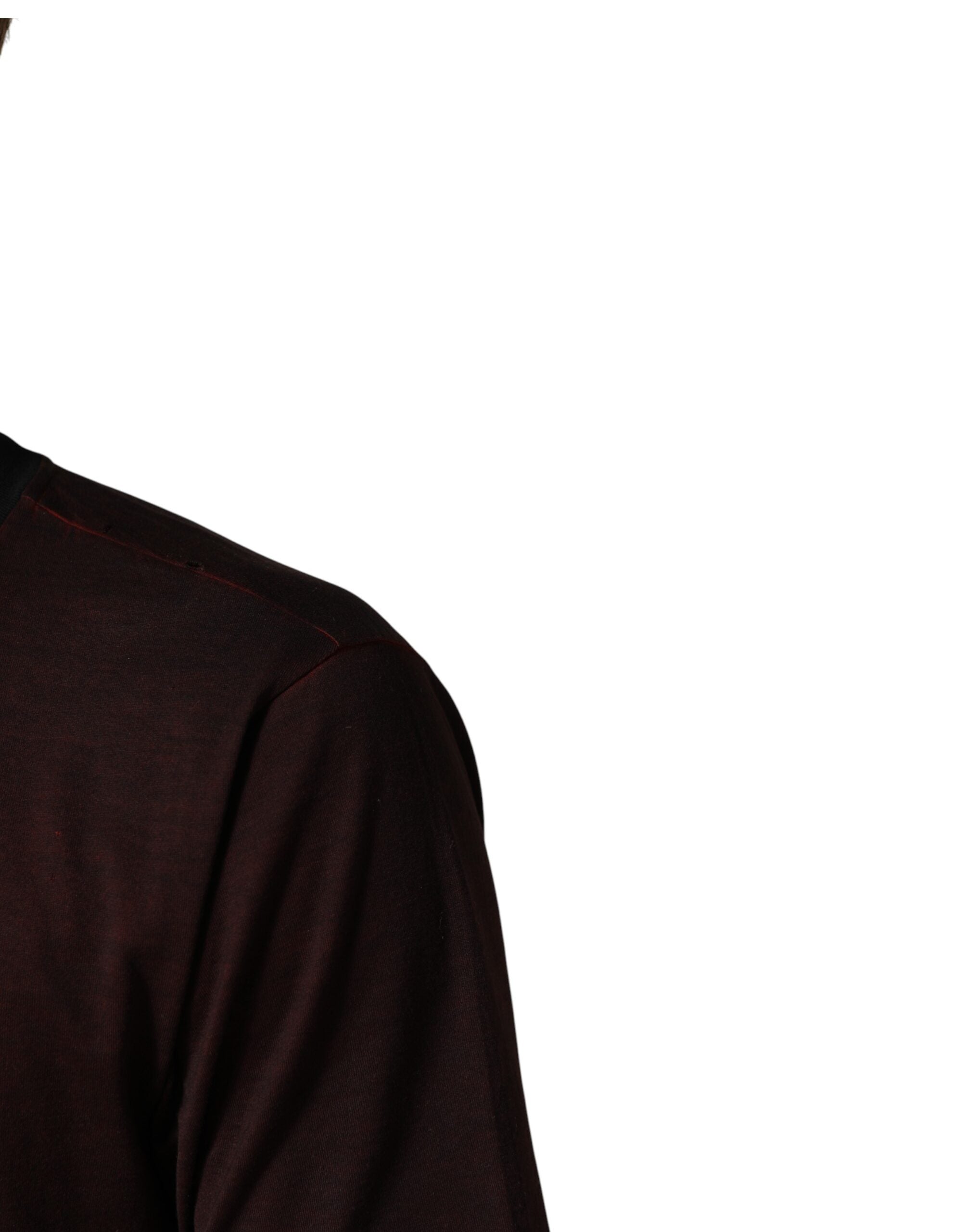 Dolce & Gabbana Men's Maroon DG Crown Cotton Crew-Neck T-Shirt
