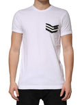 Dolce & Gabbana White Striped Cotton Crew Neck T-Shirt