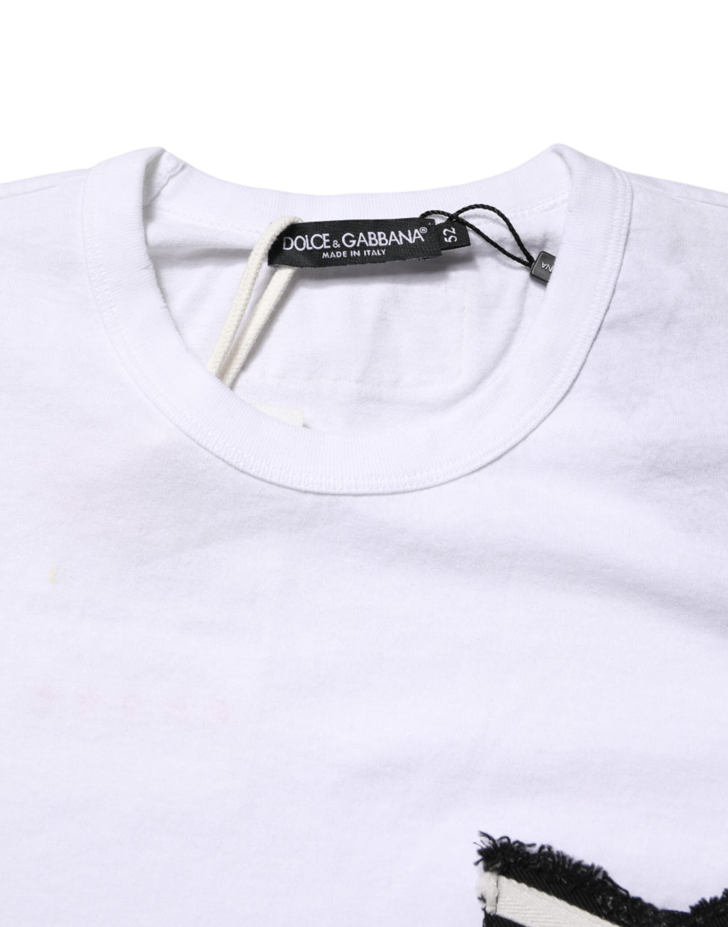Dolce & Gabbana White Striped Cotton Crew Neck T-Shirt