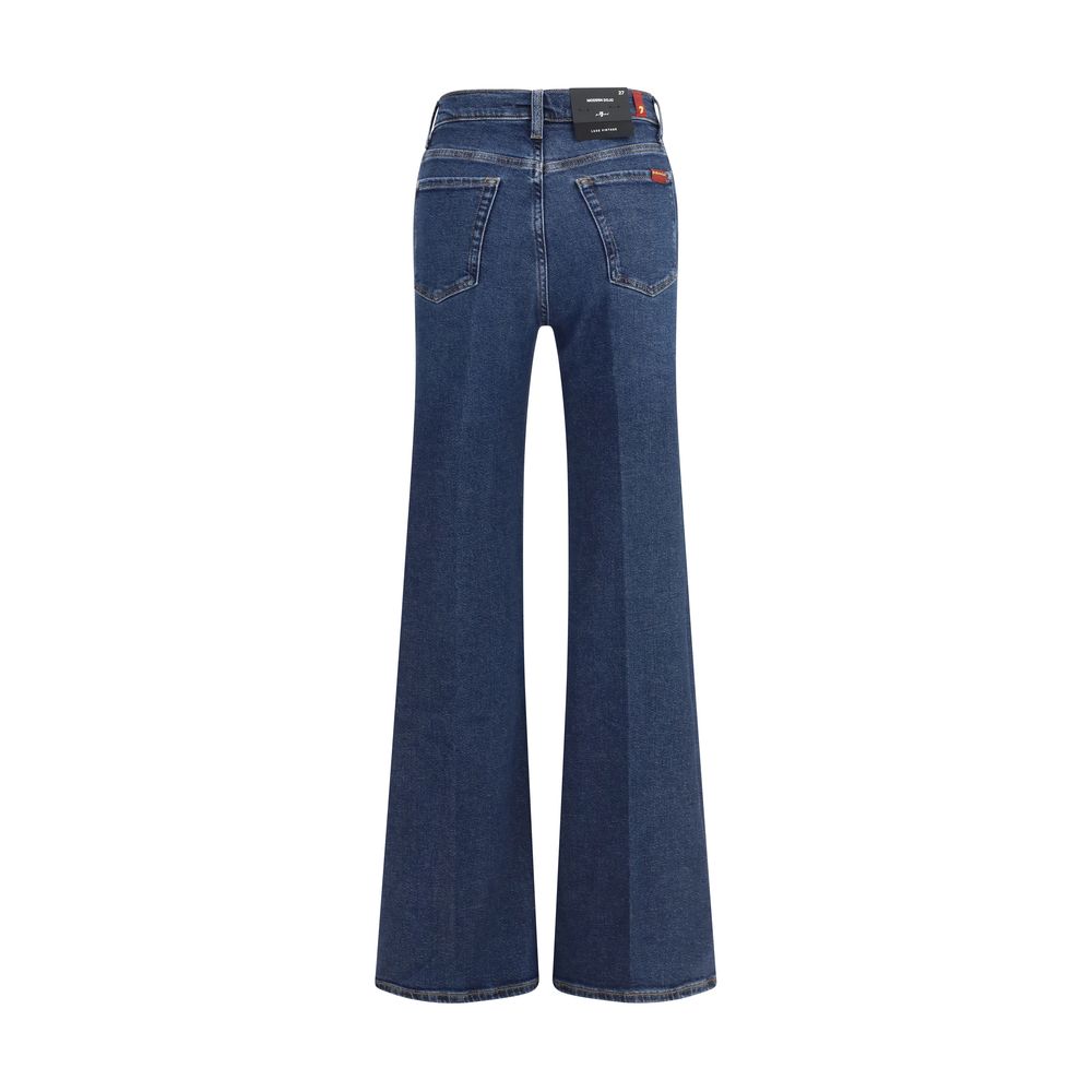 7FOR Blaue Baumwoll-Jeans mit ausgestelltem Bein