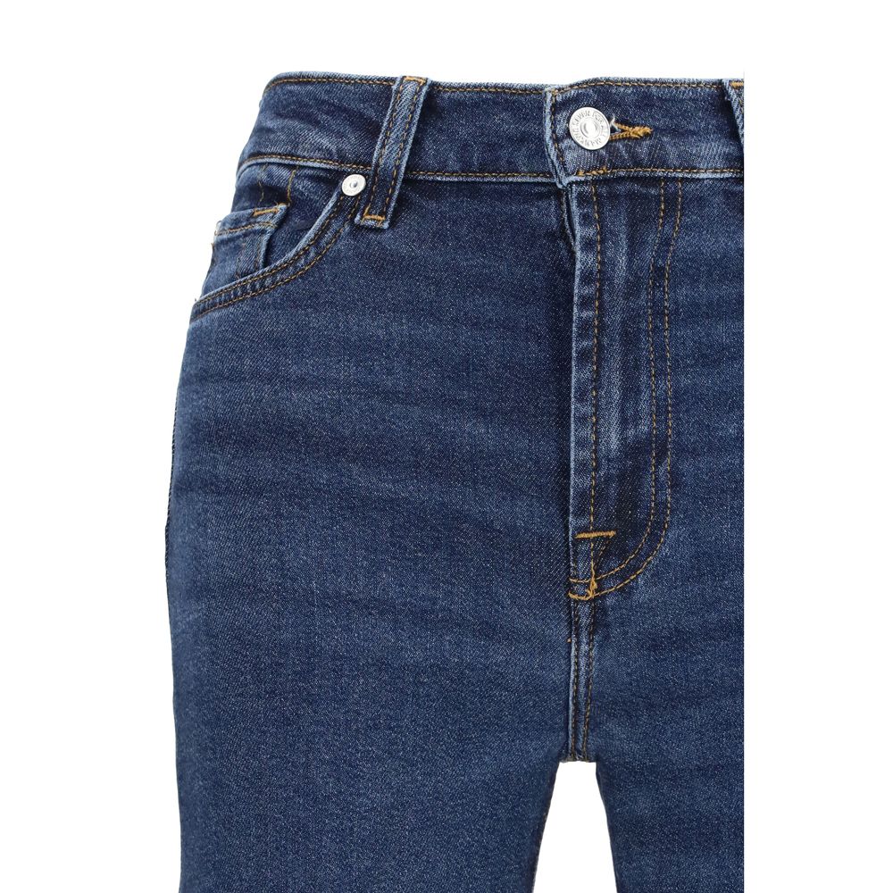 7FOR Blaue Baumwoll-Jeans mit ausgestelltem Bein